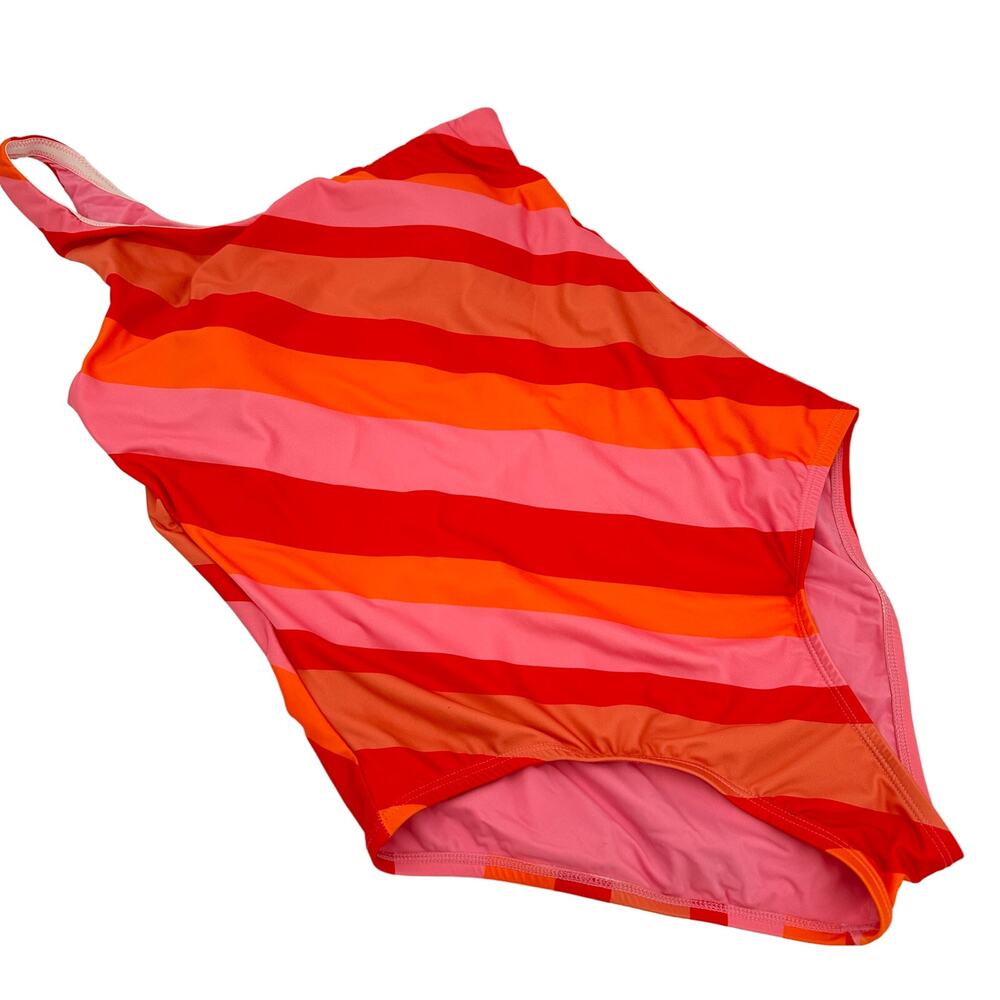 Modcloth One Shoulder Striped One Piece Swimsuit Size Medium